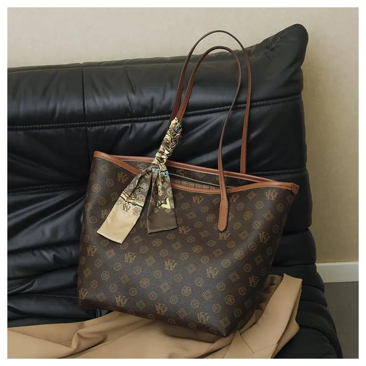Luxury Large Capacity Leather Tote Crossbody Bag for Women