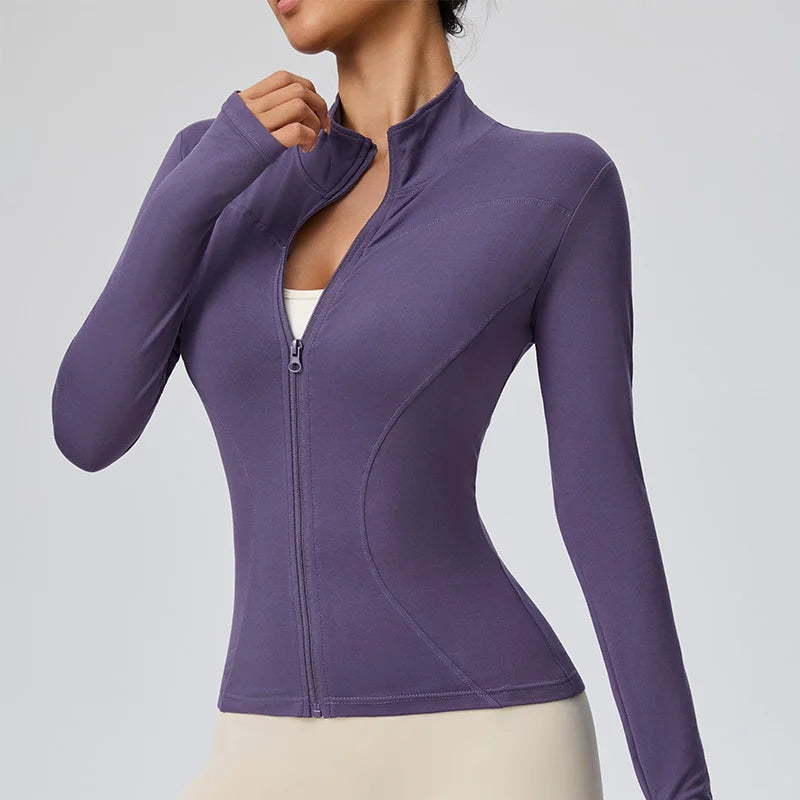 Women Quick Dry Pilates Sweatshirt Gym Workout Running Activewear