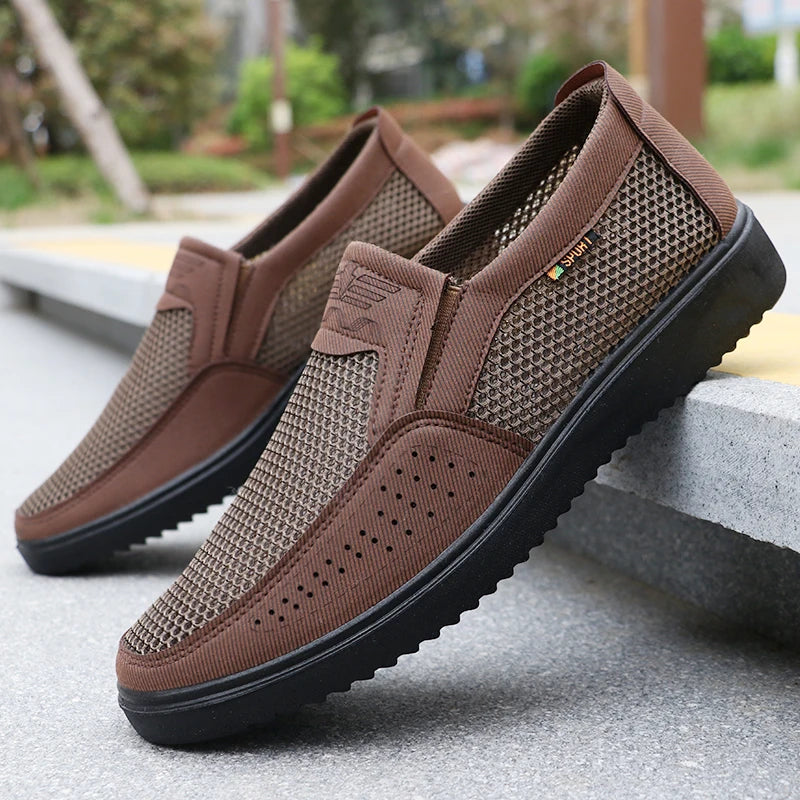 Men Breathable Mesh Slip On Loafers