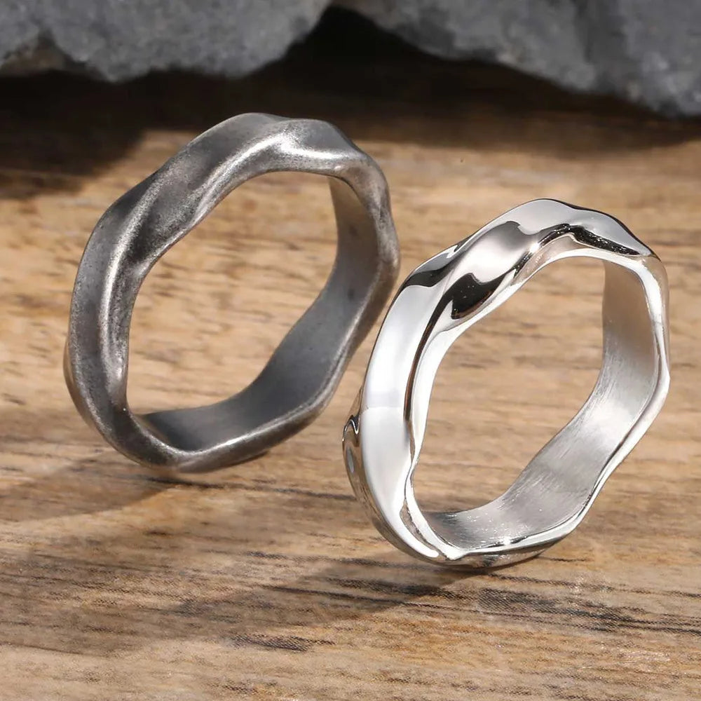 Men Vnox Twisted Stainless Steel Mobius Ring
