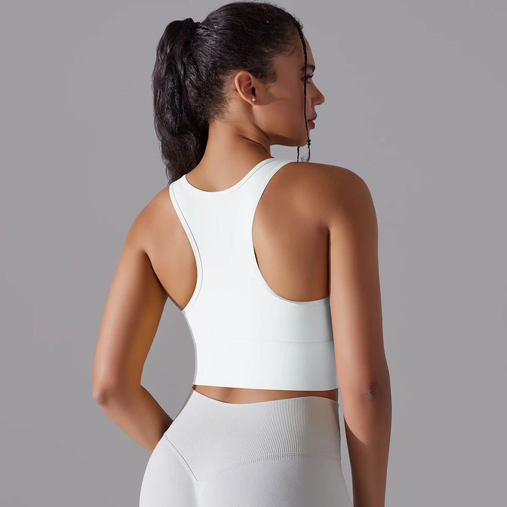 Women Nylon Sports Elastic Crop Top