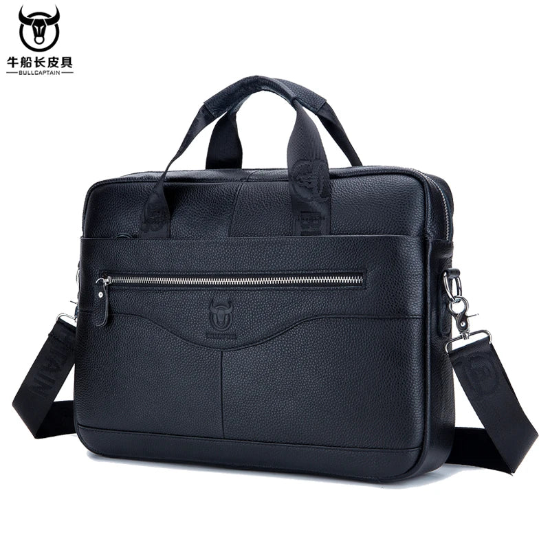 Genuine Leather Laptop Briefcase Messenger Bag for Men