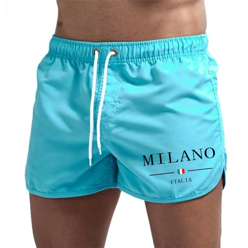 Men Quick Dry Urban Print Trunk Shorts