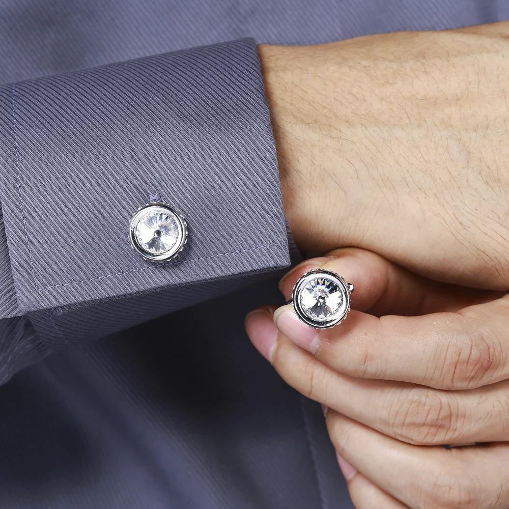 Men Crystal Formal Cufflinks