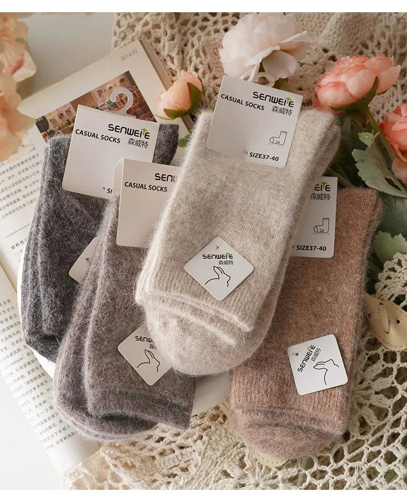 Wool Blend Thick Warm Mid Tube Socks for Women