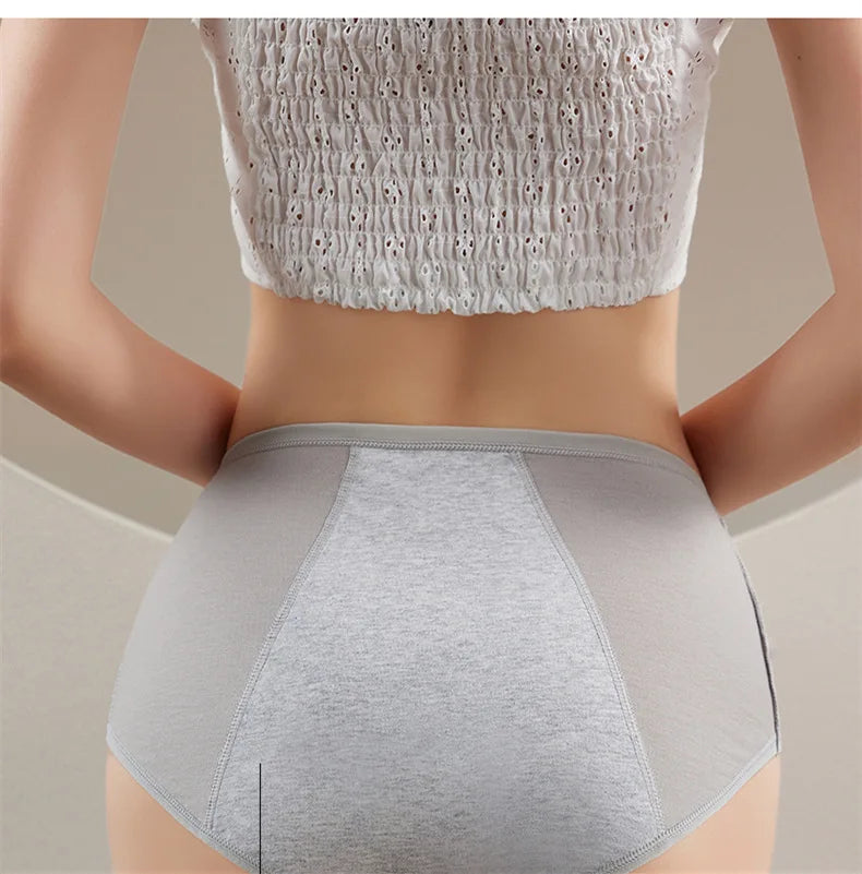 High Waist Leak Proof Cotton Menstrual Period Underwear for Women