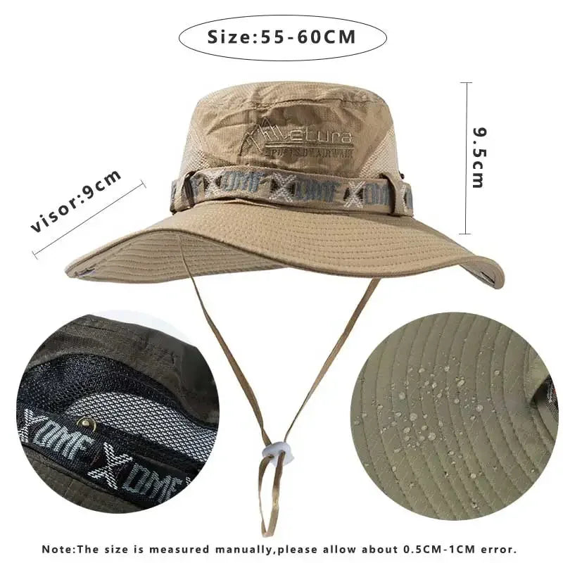 Men Wide Brim UV Protection Bucket Hat