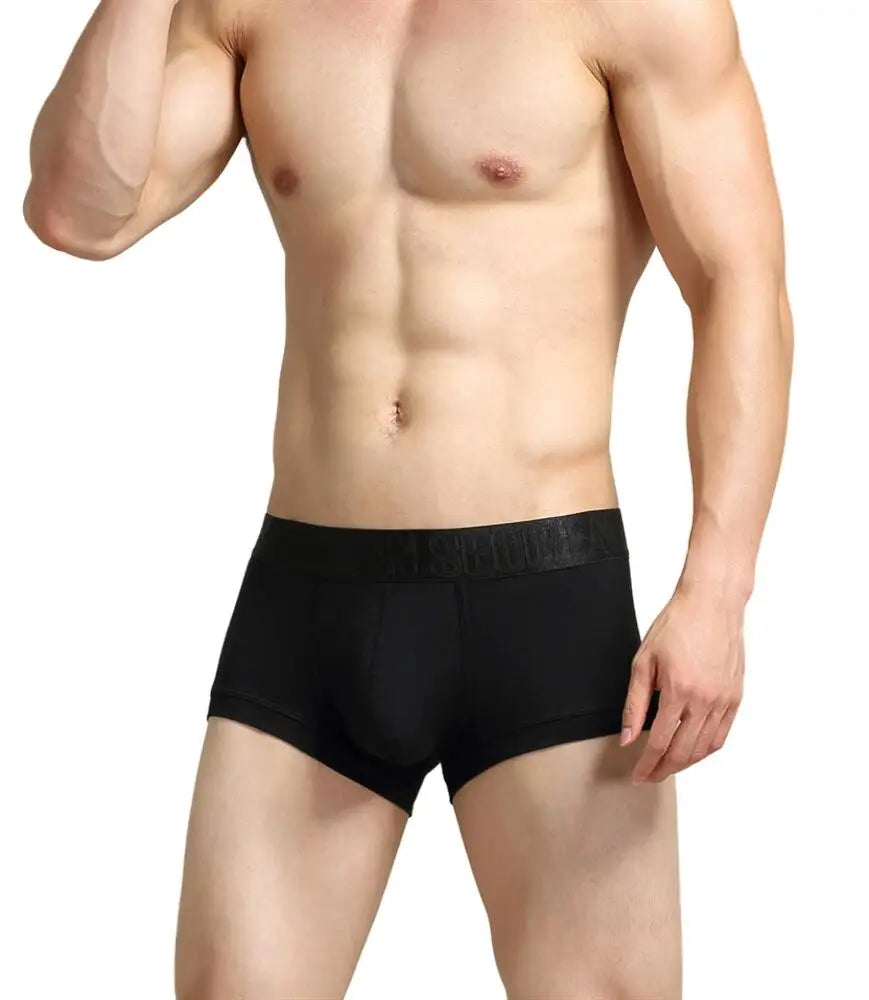 Breathable Cotton Low Waist Boxer Underwear for Men