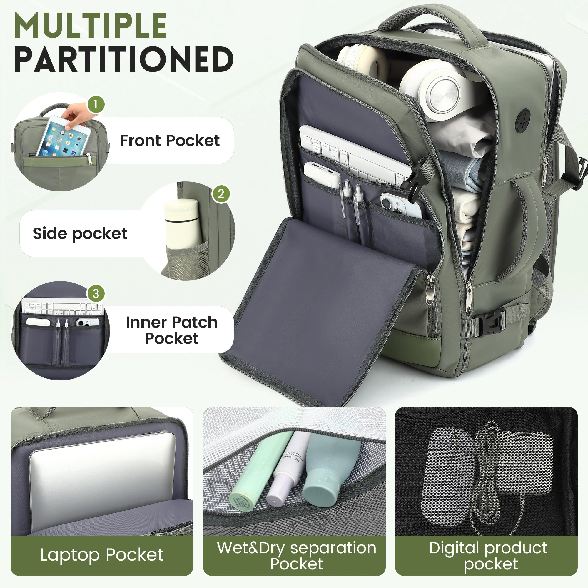 Carry On Travel Backpack for Women Laptop Compatible