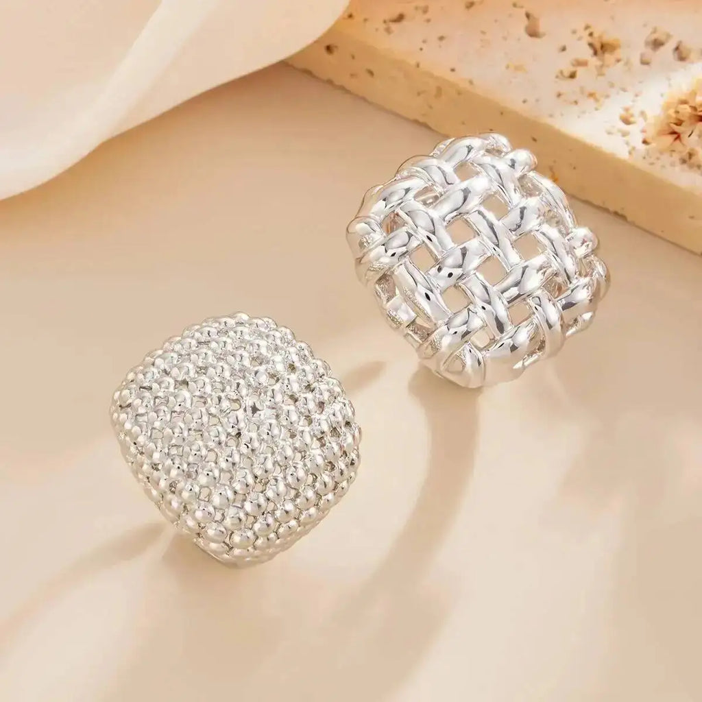 Women Vintage Geometric Adjustable Open Ring Set Jewelry