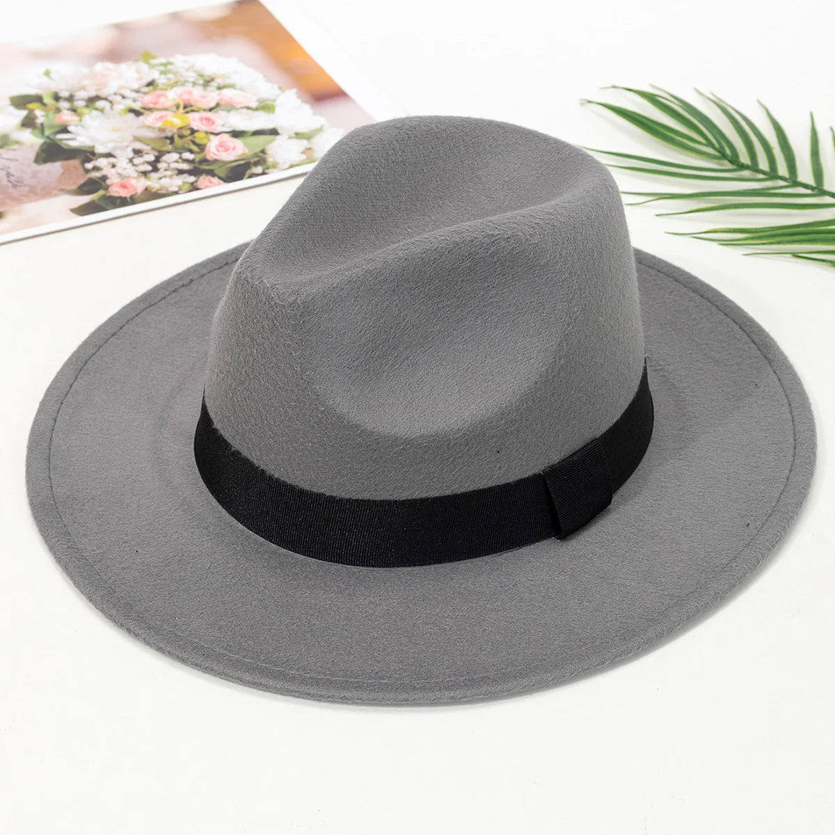 Men Woolen Wide Brim Jazz Hat Fashion Style