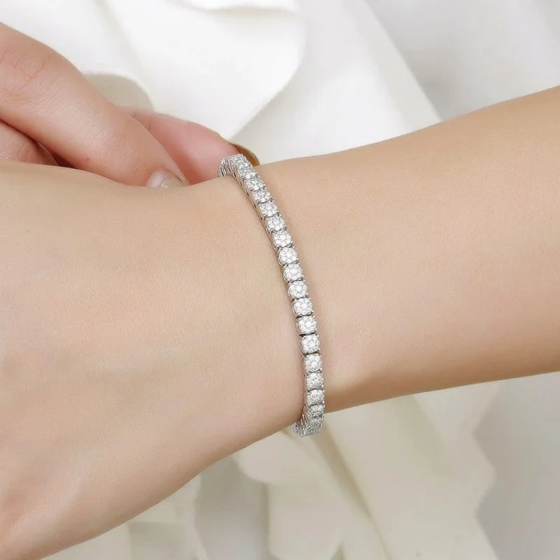 Women 4mm Zircon Tennis Bracelet Wedding Jewelry