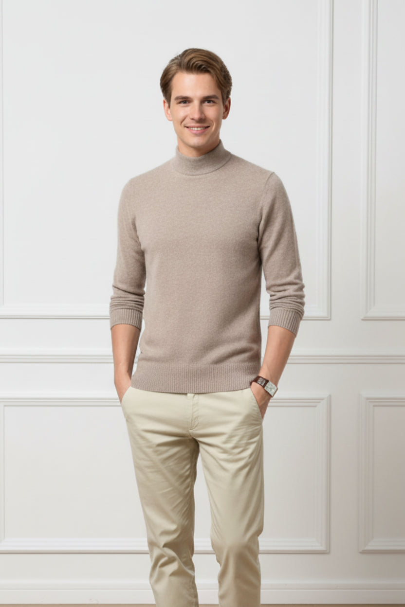 Men Mock Neck Knit Sweater
