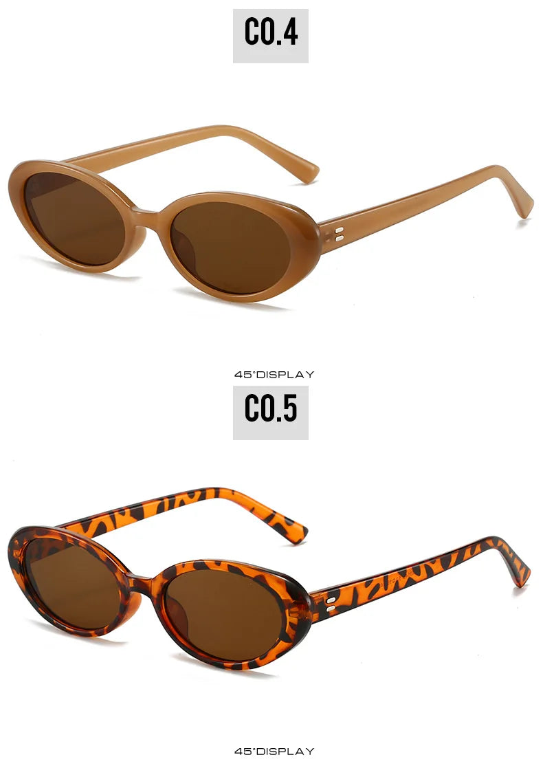 Women Vintage Small Oval Retro Fashion Sunglasses