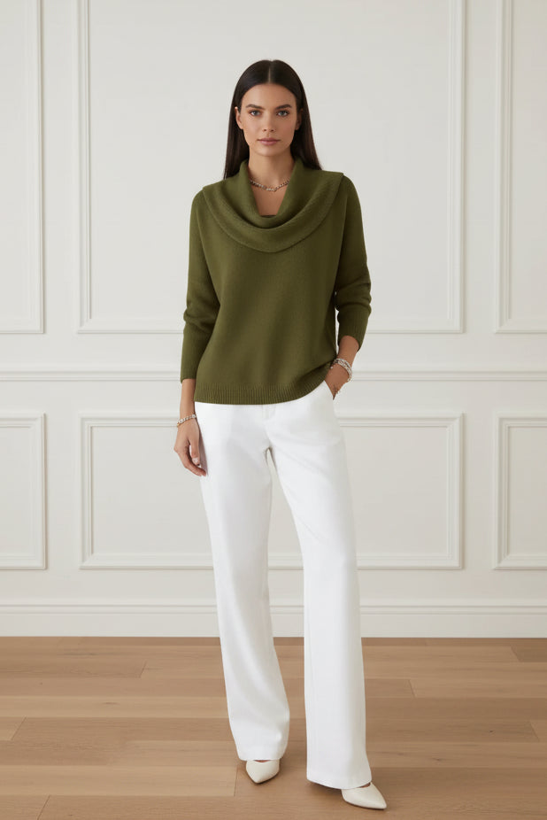 Oversized O Neck Vintage Knit Sweater for Women