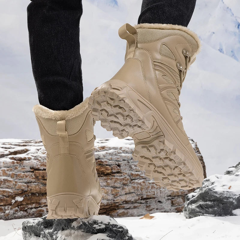Men Winter Men Snow Boots Super Warm Men Hiking Boots High Quality Waterproof Leather Men's Boots Outdoor Motorcycle Boots