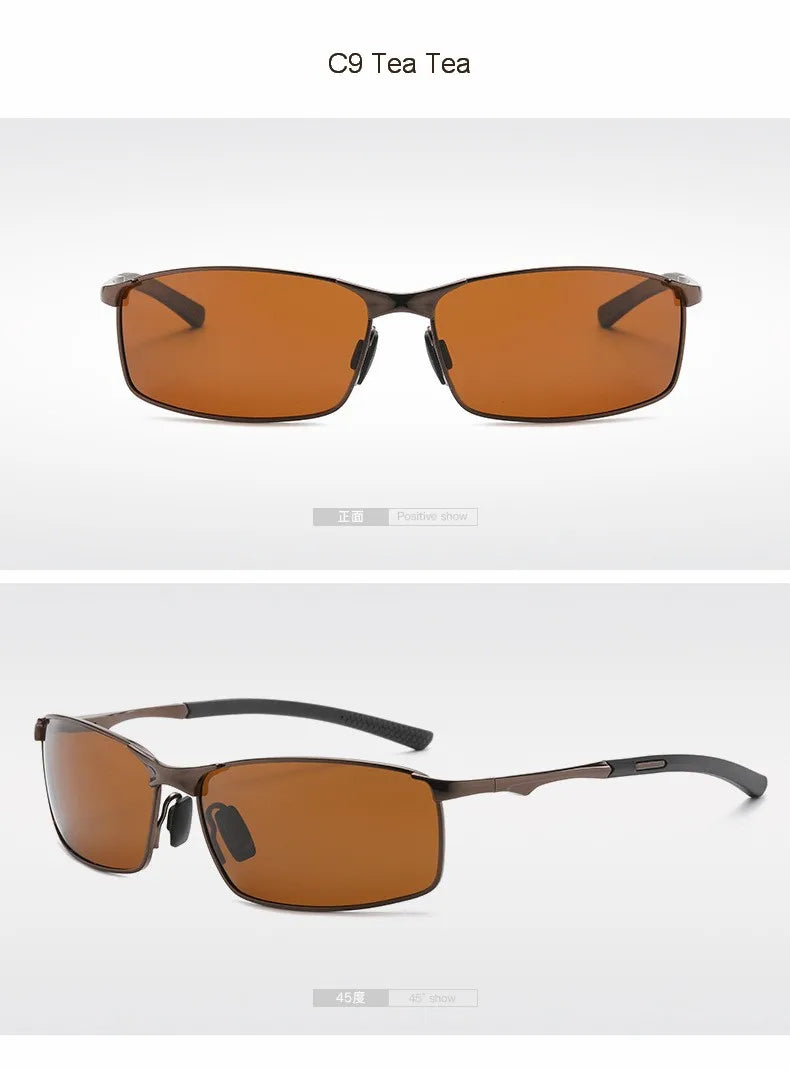 Men Polarized Rectangle Color Changing UV400 Sunglasses