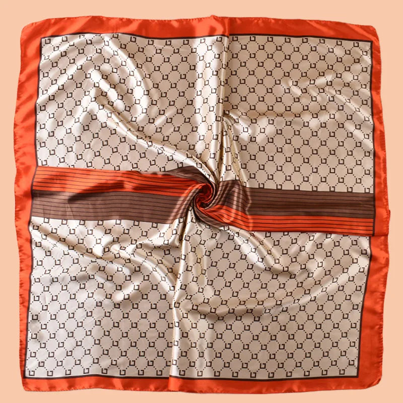 Women Summer Beach Accessory Fashion Satin Square Scarf