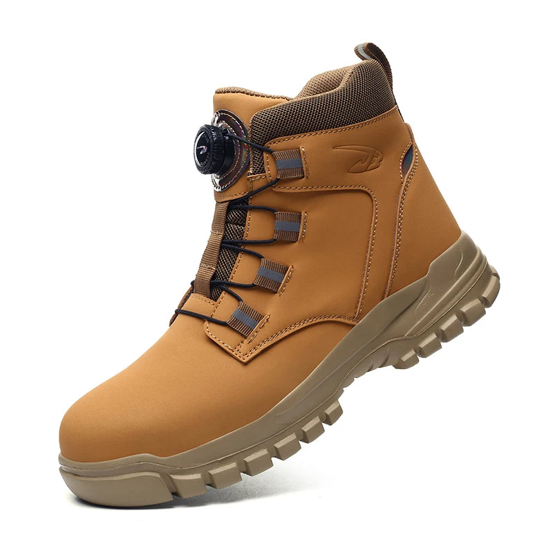 Rotating Button Work Shoes for Men Anti Puncture Protective Boots Sneakers Waterproof Work Safety Shoes Non Slip Steel Toe shoes