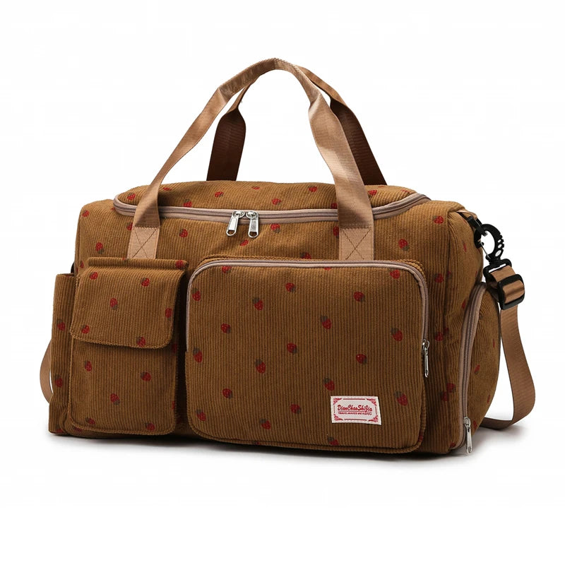 Large Capacity Corduroy Travel Tote Bag for Women