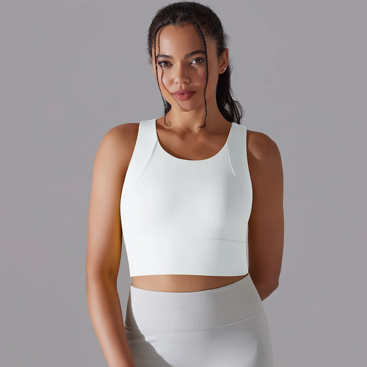Women Nylon Sports Elastic Crop Top