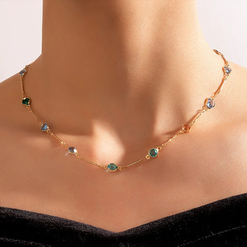 Women Candy Color Tassel Pendant Choker Necklace