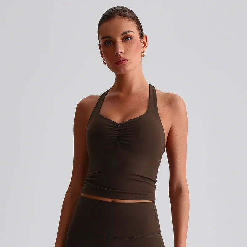 Women Cross Back High Impact Padded Fitness Top