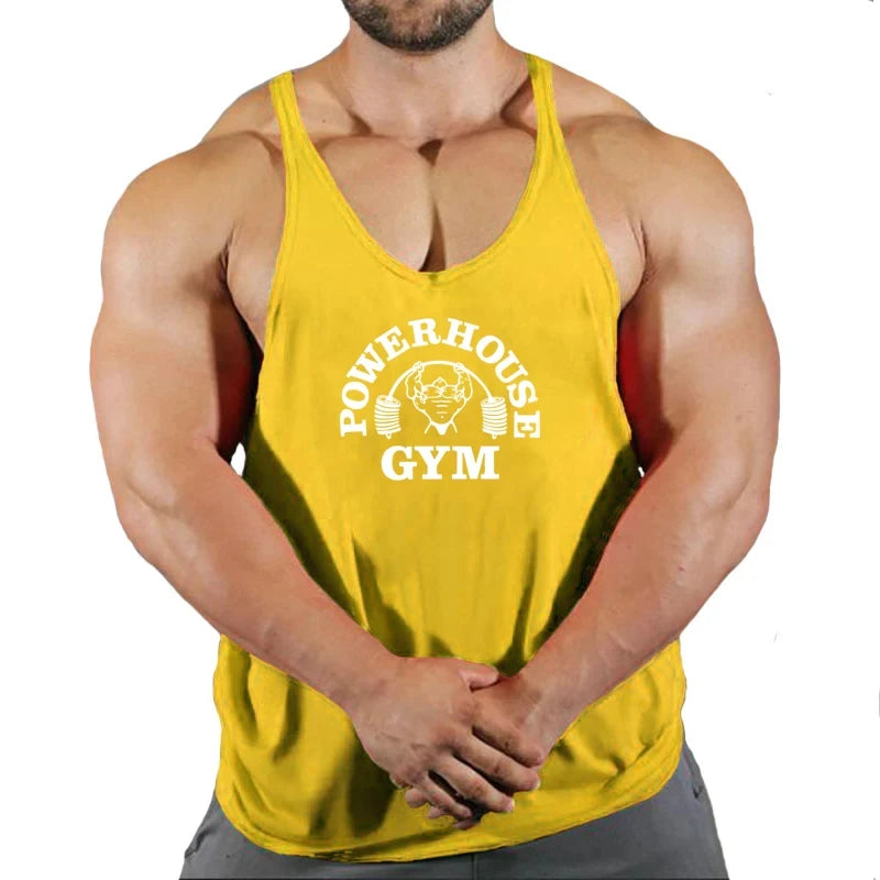 Men Gym Bodybuilding Stringer Vest Singlet