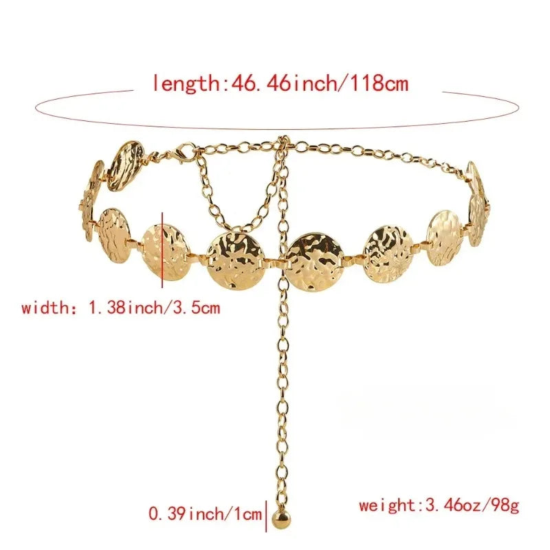 Women Thin Metal Waist Chain Fashion Accessory