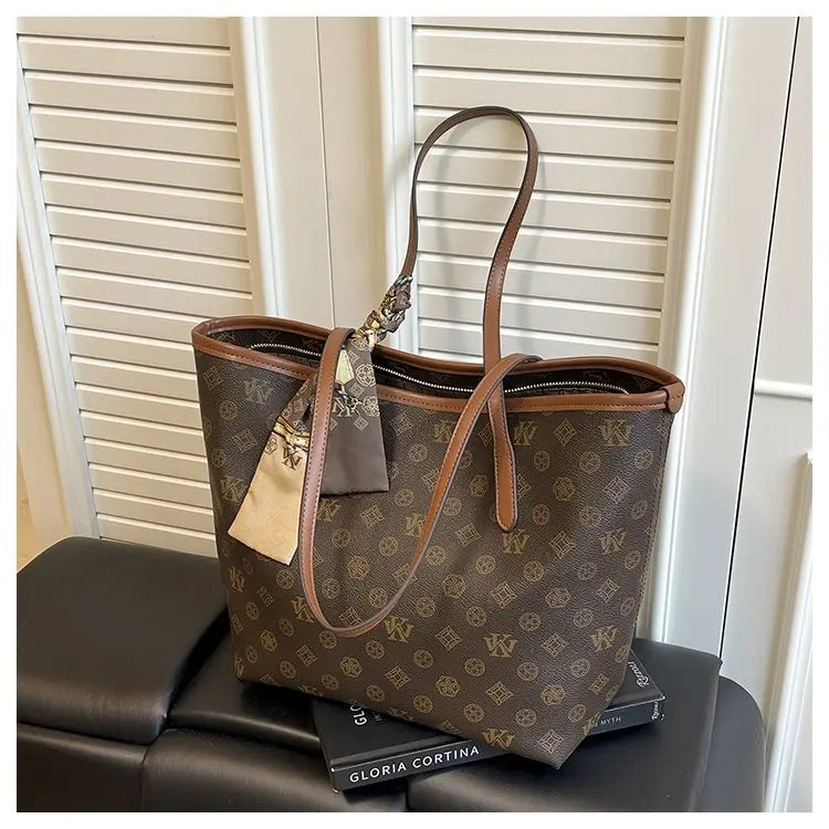 Luxury Large Capacity Leather Tote Crossbody Bag for Women