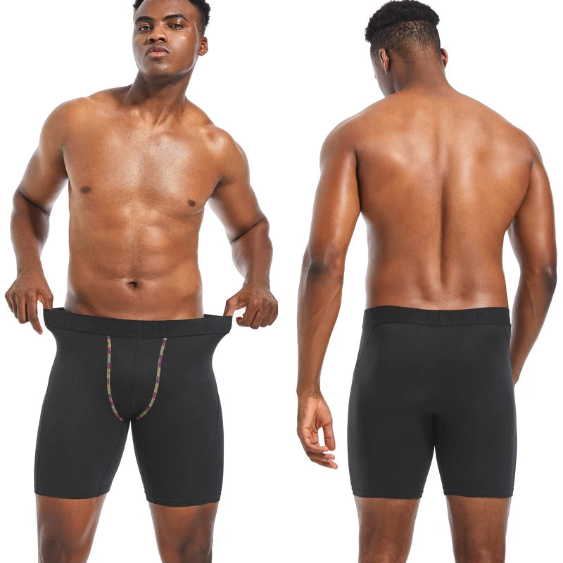 Stretch Polyester Long Boxer Shorts for Men