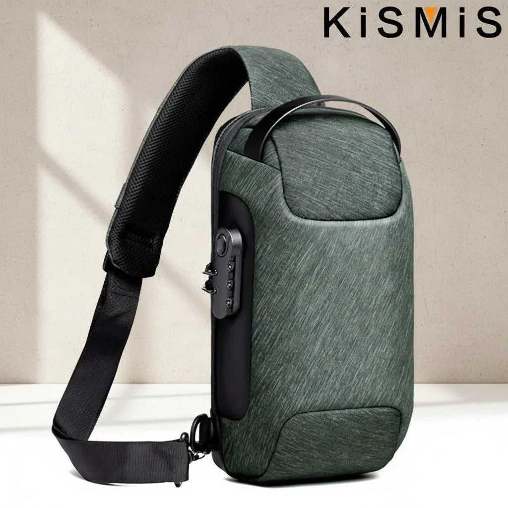 Waterproof Anti Theft USB Charging Crossbody Bag for Men
