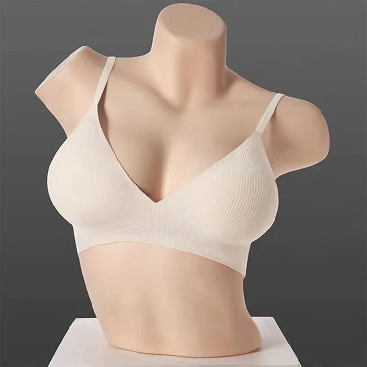 Seamless Deep V Push Up Wireless Bralette for Women