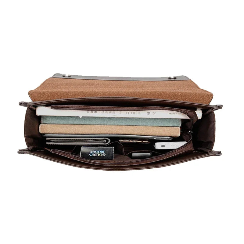 PU Leather Business Laptop Tote Briefcase Bag for Men