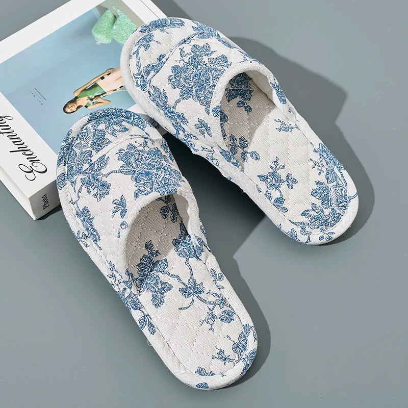Women Soft Cotton Floral Home Slippers
