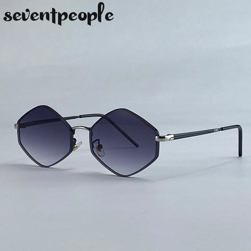 Women Hexagon Punk Vintage Polygon Sunglasses Fashion Eyewear
