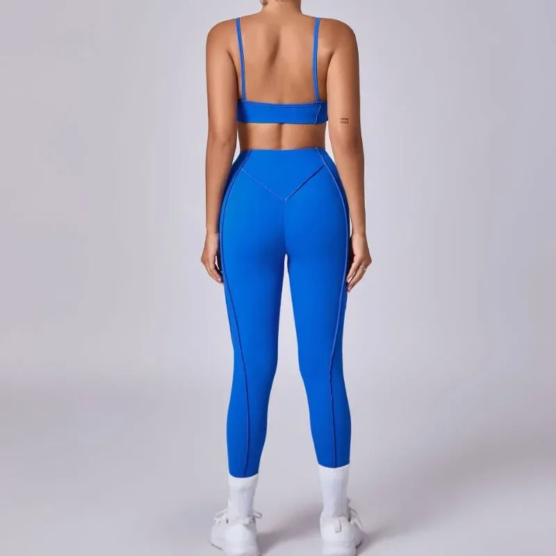 Women Yoga Set Sports Bra and High Waist Shorts Fitness Outfit