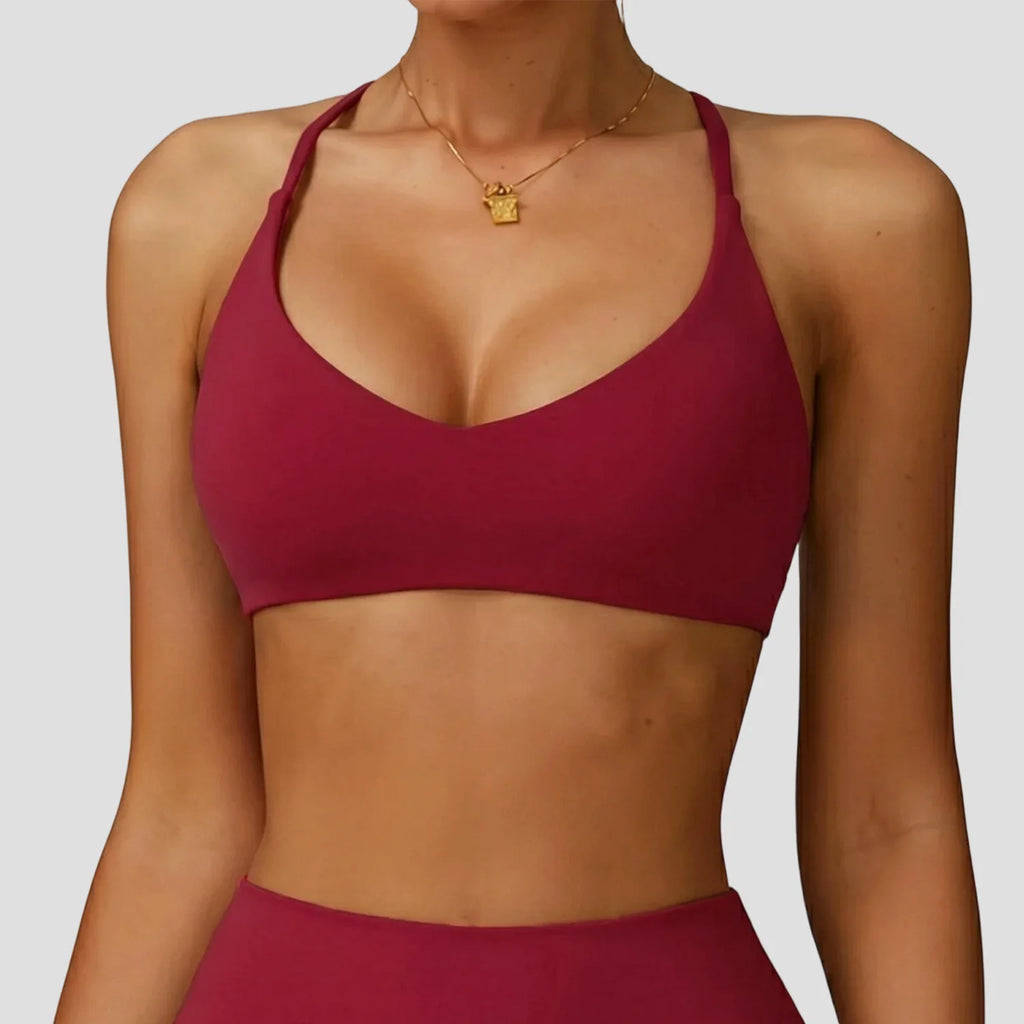 Women High Support Cross Back Push Up Sports Bra