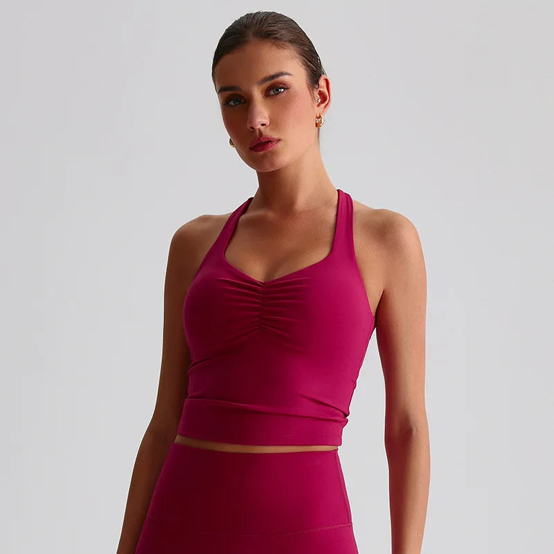 Women Cross Back High Impact Padded Fitness Top