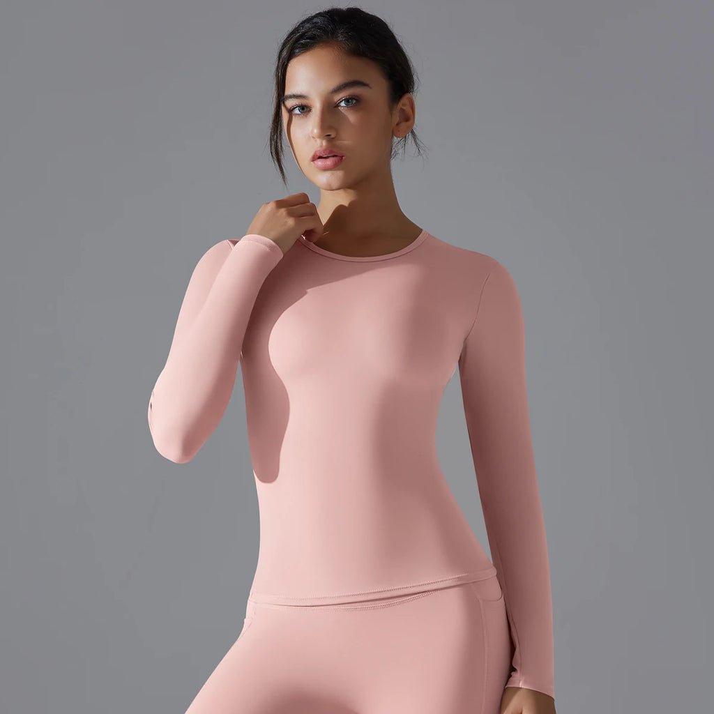 Women Long Sleeve Dry Fit Breathable Fitness Top
