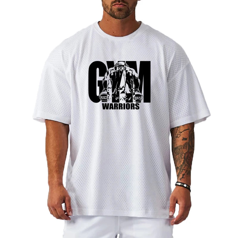 Men Oversized Mesh Gym Sports T Shirt
