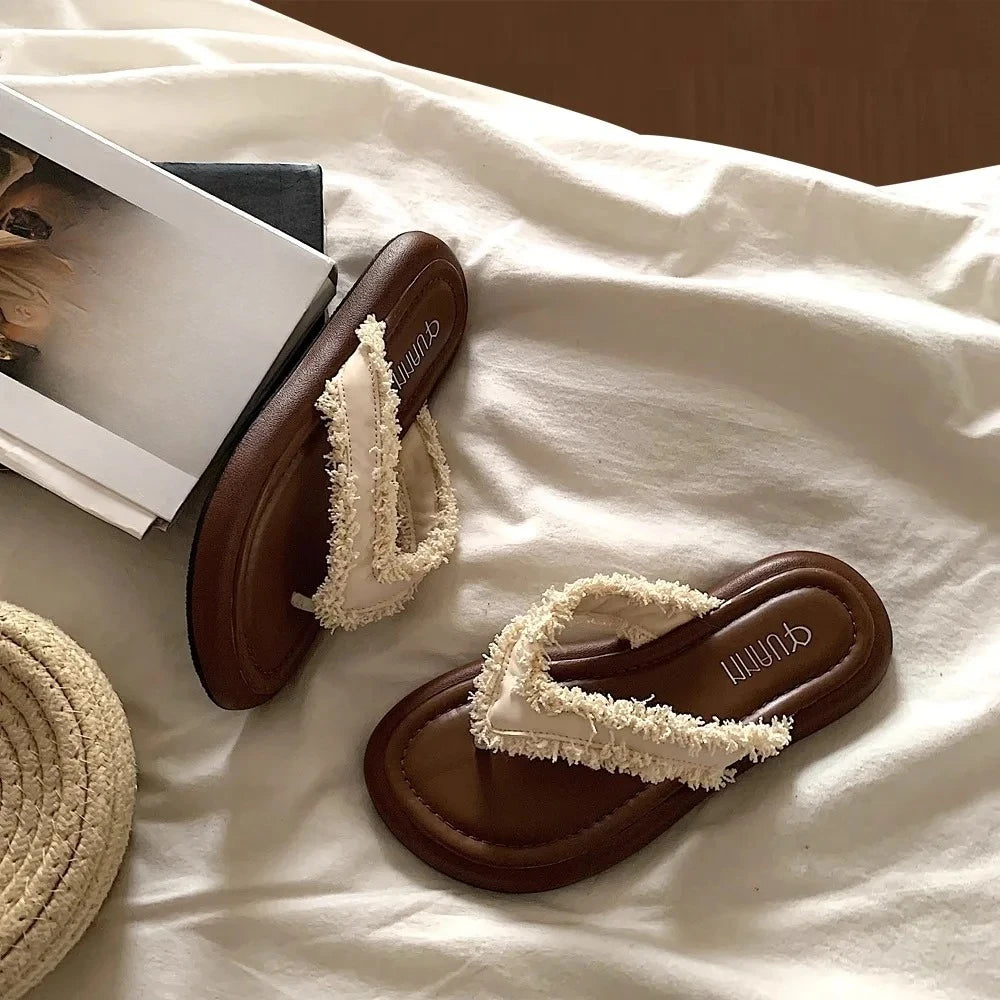Women Open Toe Flat Beach Sandals