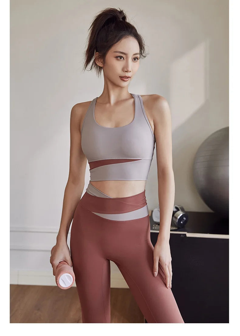 Women 2 Piece Yoga Set Sports Bra and Leggings Fitness Outfit