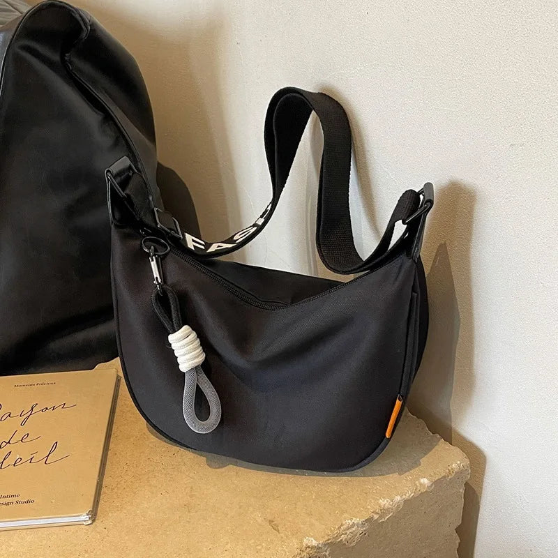 Wide Strap Dumpling Crossbody Shoulder Bag for Women