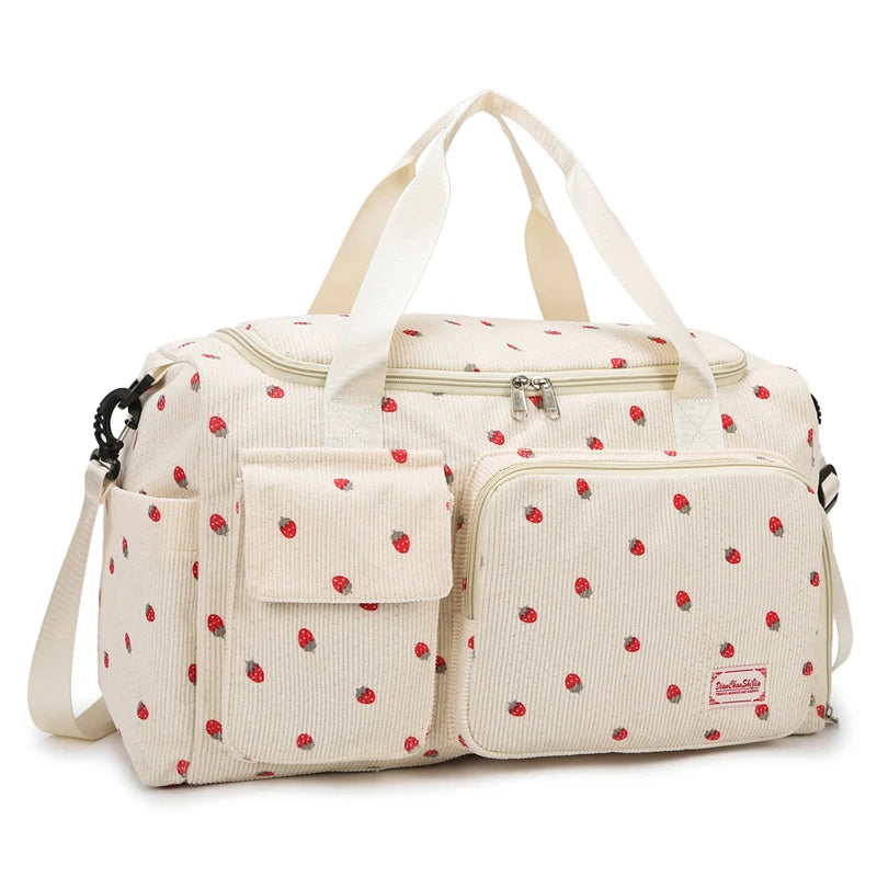 Large Capacity Corduroy Travel Tote Bag for Women