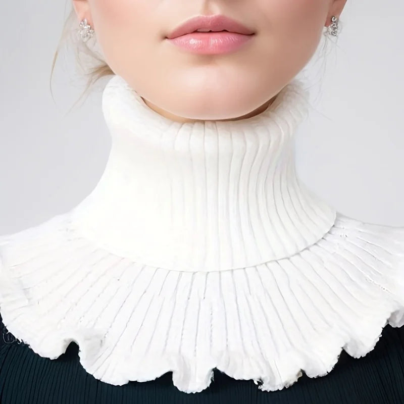 Women Knitted Ruffle Neck Scarf Warm Fashion