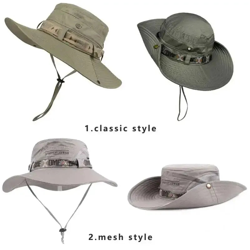 Men Wide Brim UV Protection Bucket Hat