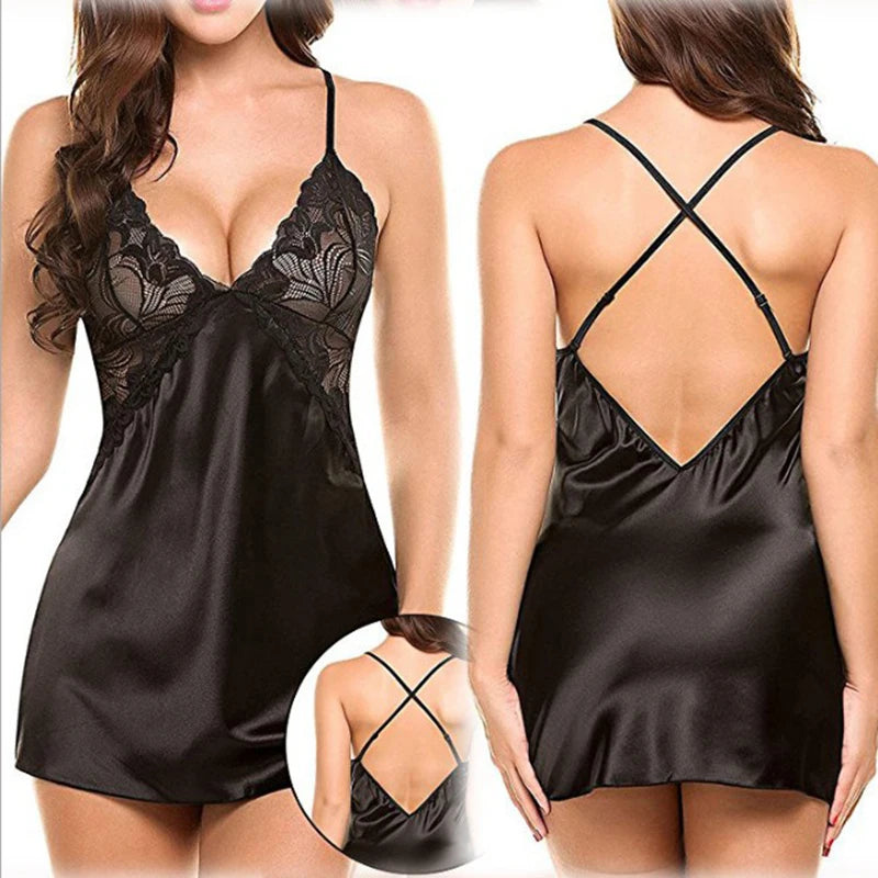 Lace Sling Lingerie Nightwear Robe Sleepwear for Women