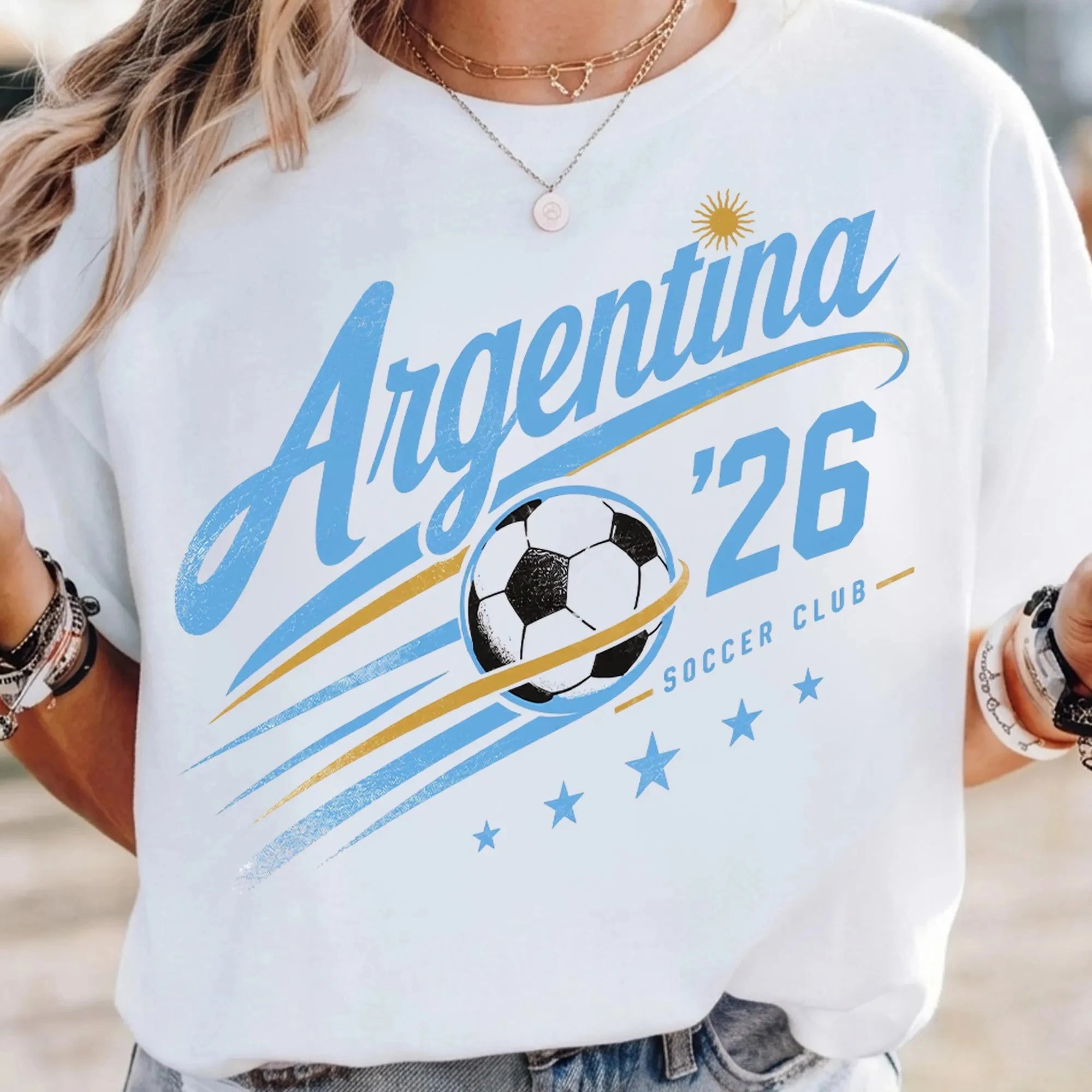 Argentina Soccer Graphic T Shirt for Women
