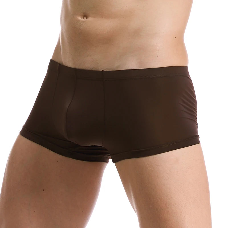 Ice Silk Seamless Boxer Shorts for Men